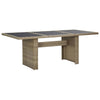 alt="Garden Dining Table Brown 200x100x74 cm Glass and Poly Rattan"