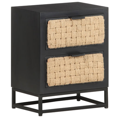 alt="Bedside Cabinet 40x30x50 cm Solid Mango Wood""