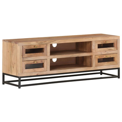 alt="TV Cabinet 110x30x40 cm Solid Acacia Wood""