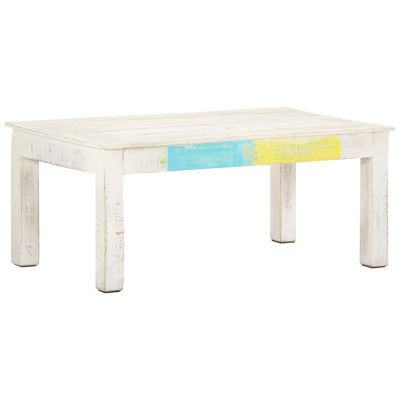 alt="Coffee Table White 110x60x45 cm Solid Mango Wood"