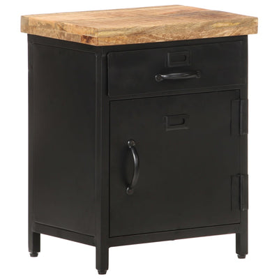 alt="Bedside Cabinet 40x30x52 cm Rough Mango Wood"