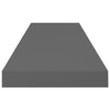 Floating Wall Shelf High Gloss Grey 80x23.5x3.8 cm MDF