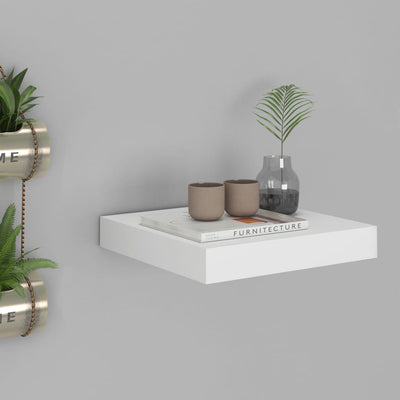 alt="Floating Wall Shelf White 23x23.5x3.8 cm MDF"