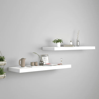 alt="Floating Wall Shelves 2 pcs White 80x23.5x3.8 cm MDF"