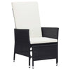 alt="Reclining Garden Chair with Cushions Poly Rattan Black""