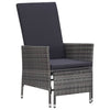alt="Reclining Garden Chair with Cushions Poly Rattan Grey"