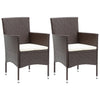 alt="Garden Dining Chairs 2 pcs Poly Rattan Brown""