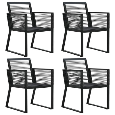 alt="Garden Chairs 4 pcs Rope Rattan Black"