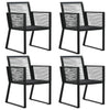 alt="Garden Chairs 4 pcs Rope Rattan Black"