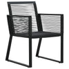 Garden Chairs 4 pcs Rope Rattan Black