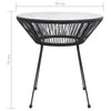 Garden Dining Table Black Ø70x74 cm Rattan and Glass