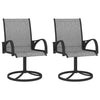 alt="Garden Swivel Chairs 2 pcs Textilene and Steel Grey"