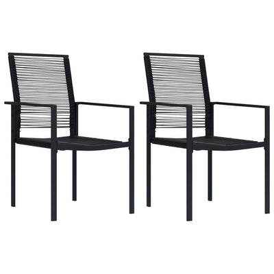 alt="Garden Chairs 2 pcs PVC Rattan Black"