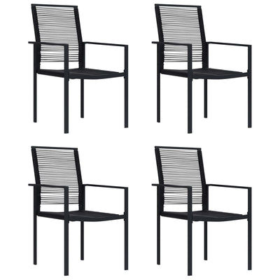 alt="Garden Chairs 4 pcs PVC Rattan Black"