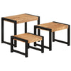 alt="321552 vidaXL Nesting Tables 3 pcs Solid Wood with Sheesham Finish"