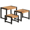 321552 vidaXL Nesting Tables 3 pcs Solid Wood with Sheesham Finish