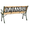 Garden Bench 122 cm Cast Iron and Solid Firwood
