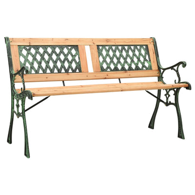 alt="Garden Bench 122 cm Cast Iron and Solid Firwood"