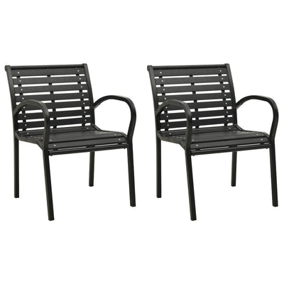 alt="Garden Chairs 2 pcs Steel and WPC Black"