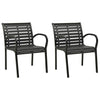 alt="Garden Chairs 2 pcs Steel and WPC Black"