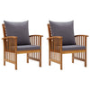 alt="Garden Chairs with Cushions 2 pcs Solid Acacia Wood""