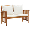 alt="Garden Bench with Cushions 119 cm Solid Acacia Wood"
