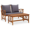 alt="2 Piece Garden Lounge Set with Cushions Solid Acacia Wood""