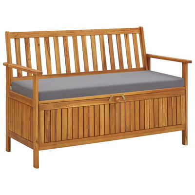alt="Garden Storage Bench 120 cm Solid Acacia Wood"