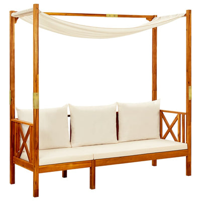alt="Garden Bench with Canopy Solid Acacia Wood"