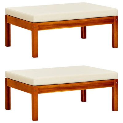 alt="Garden Footrests 2 pcs Solid Acacia Wood"