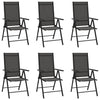 alt="Folding Garden Chairs 6 pcs Textilene Black"