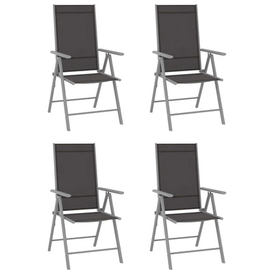 alt="Folding Garden Chairs 4 pcs Textilene Black"