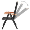 Folding Garden Chairs 6 pcs Textilene Black