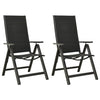 alt="Folding Garden Chairs 2 pcs Textilene and Aluminium Black"