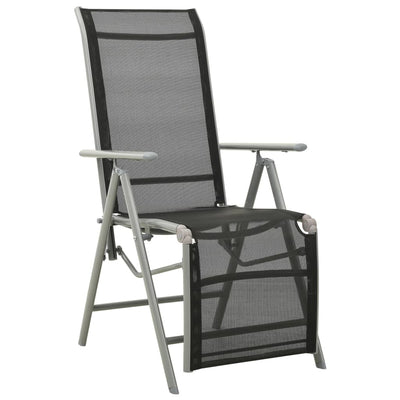 alt="Reclining Garden Chair Textilene and Aluminium Silver"