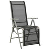 alt="Reclining Garden Chair Textilene and Aluminium Silver"
