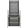 Reclining Garden Chair Textilene and Aluminium Silver