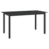 alt="Garden Table Black 150x90x74 cm Aluminium and Glass"
