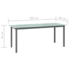 Garden Table Light Grey 190x90x74 cm Aluminium and Glass
