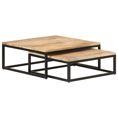 alt="Nesting Coffee Tables 2 pcs Solid Mango Wood"