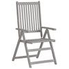 Garden Reclining Chairs 3 pcs Grey Solid Acacia Wood