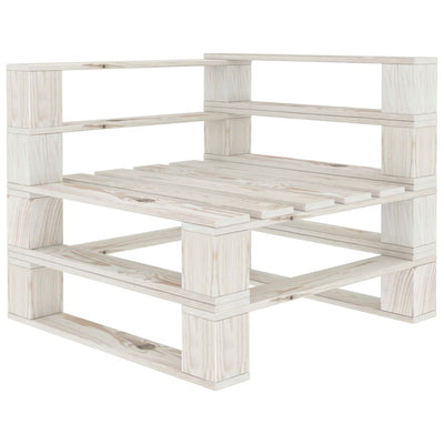 alt="Garden Pallet Corner Sofa Wood White"