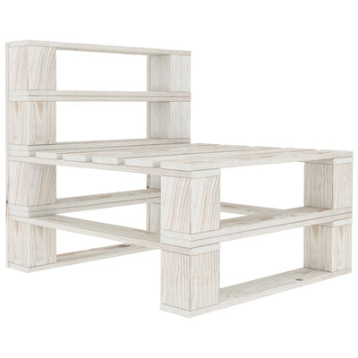 alt="Garden Pallet Middle Sofa Wood White"