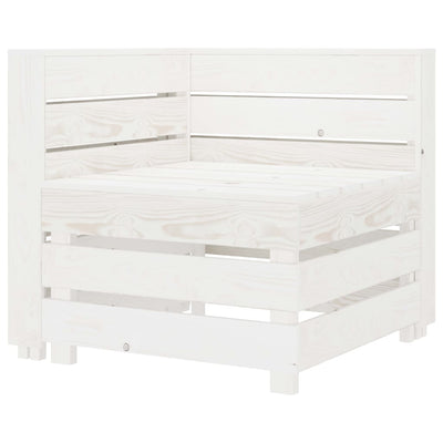 alt="Garden Pallet Corner Sofa White Wood"