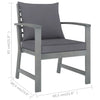 Garden Chairs 2 pcs with Dark Grey Cushions Solid Acacia Wood