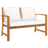 alt="Garden Bench 120 cm with Cream Cushion Solid Acacia Wood"
