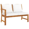 alt="Garden Bench 114.5 cm with Cream Cushion Solid Acacia Wood"