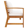 Garden Bench 114.5 cm with Cream Cushion Solid Acacia Wood