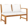 alt="Garden Bench 114.5 cm with Cream Cushion Solid Acacia Wood"