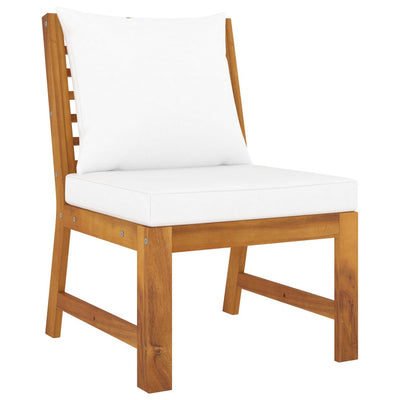 alt="Sectional Middle Sofa with Cream Cushion Solid Acacia Wood"